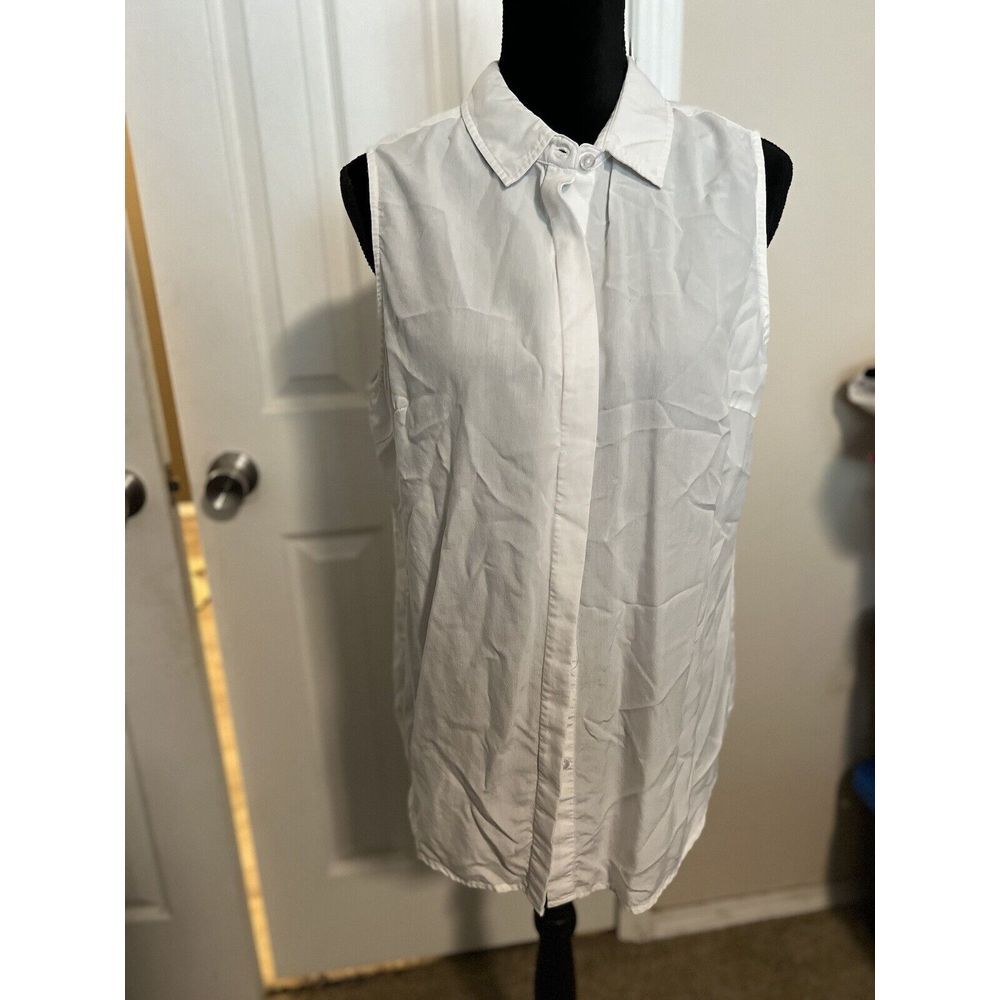 Investments Size Large Sleeveless White Blouse (ta) D28